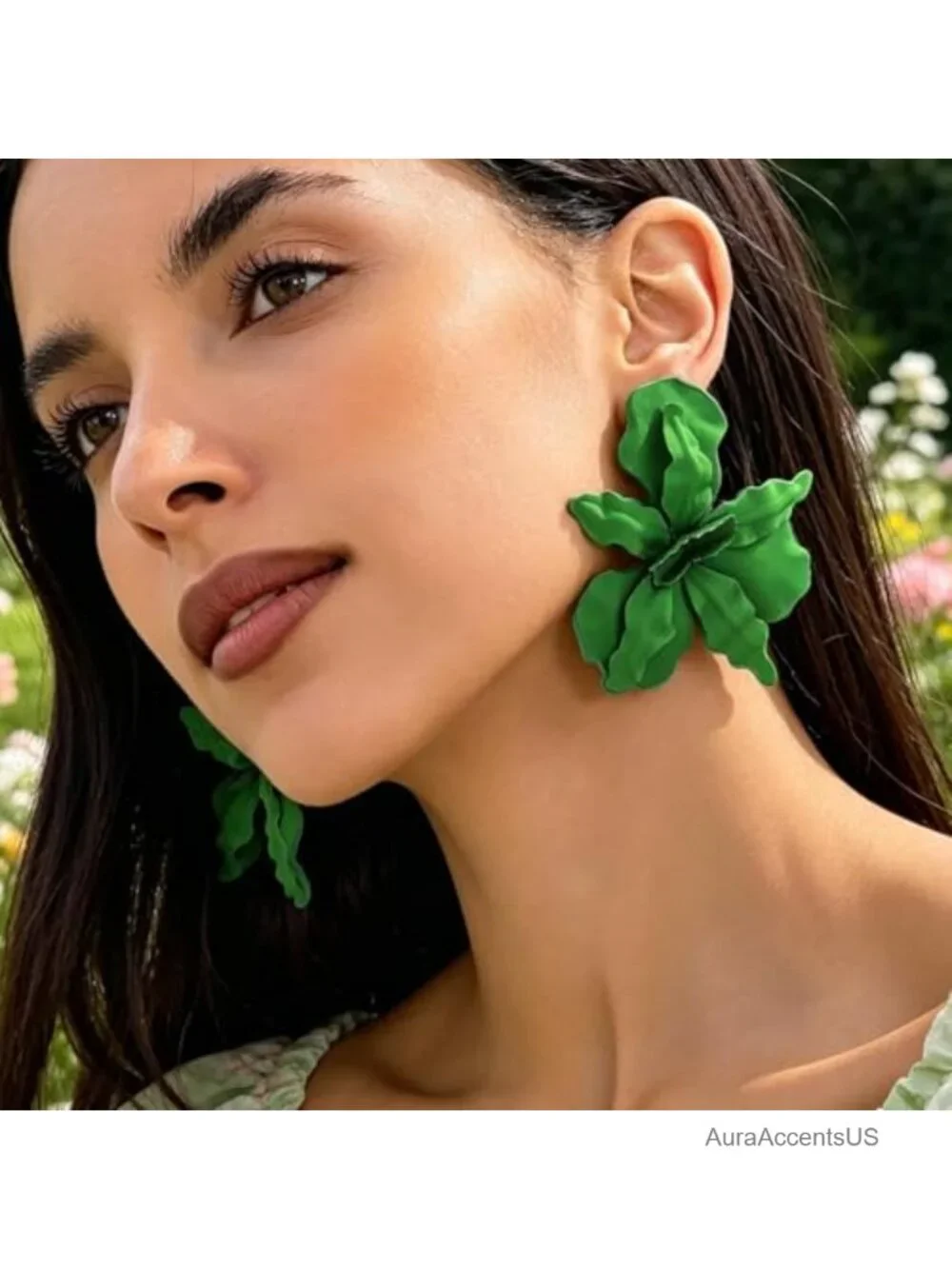 Oversized Flower Drop Earrings for Women Trendy Chunky Floral Jewelry Gift